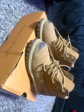 Timberland Kids Wheat Brown Lace-Up Boots